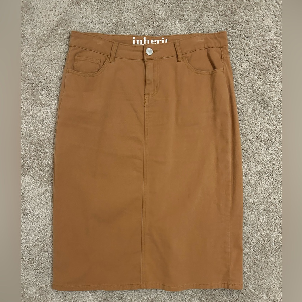 Inherit Women's Burnt Camel Colored Remi Pencil Skirt